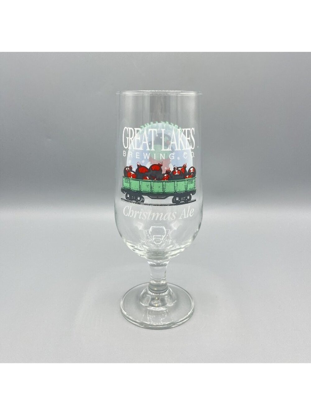 Great Lakes Brewing Christmas Ale 12oz Stemmed Beer Glass Winking Lizard Snowman